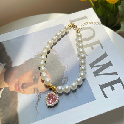 Crystal Heart Pet Necklace