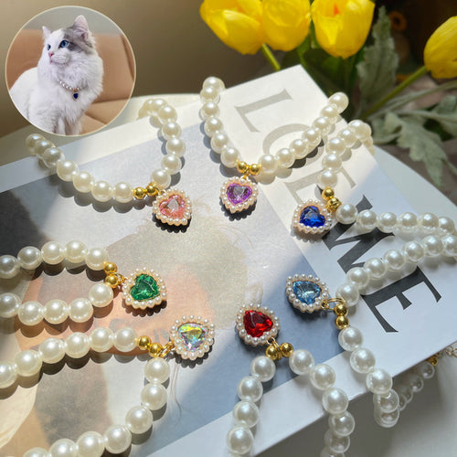 Crystal Heart Pet Necklace