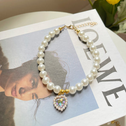 Crystal Heart Pet Necklace