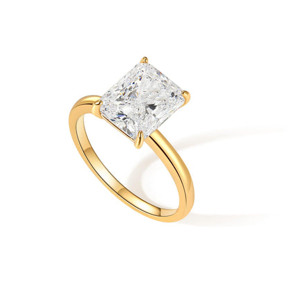 Rectangle CZ Promise Ring – 14K Gold Plated