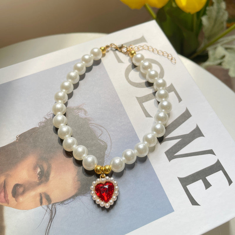 Crystal Heart Pet Necklace