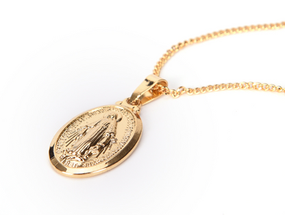 Virgin Mary Pendant Necklace – Silver or Gold Tone
