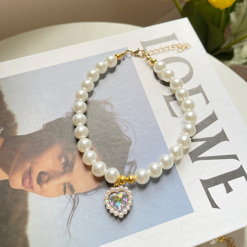 Crystal Heart Pet Necklace