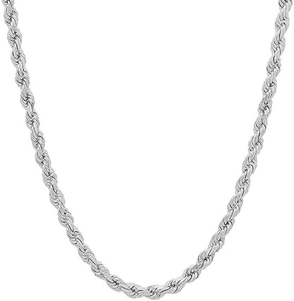 Italian Rope Chain – 925 Sterling Silver, 4 mm