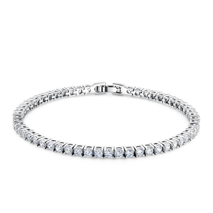 Classic CZ Tennis Bracelet – 14K White Gold Plated