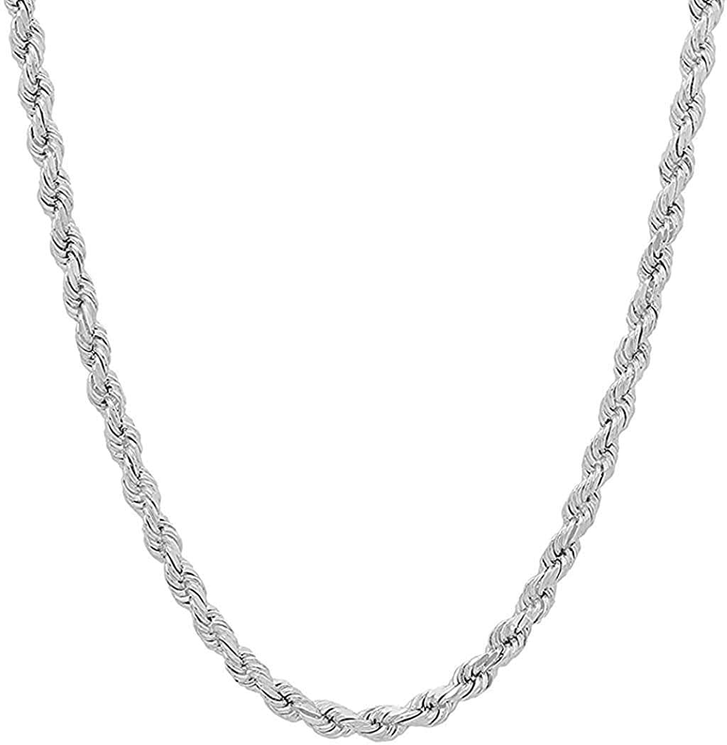 Italian Rope Chain – 925 Sterling Silver, 4 mm