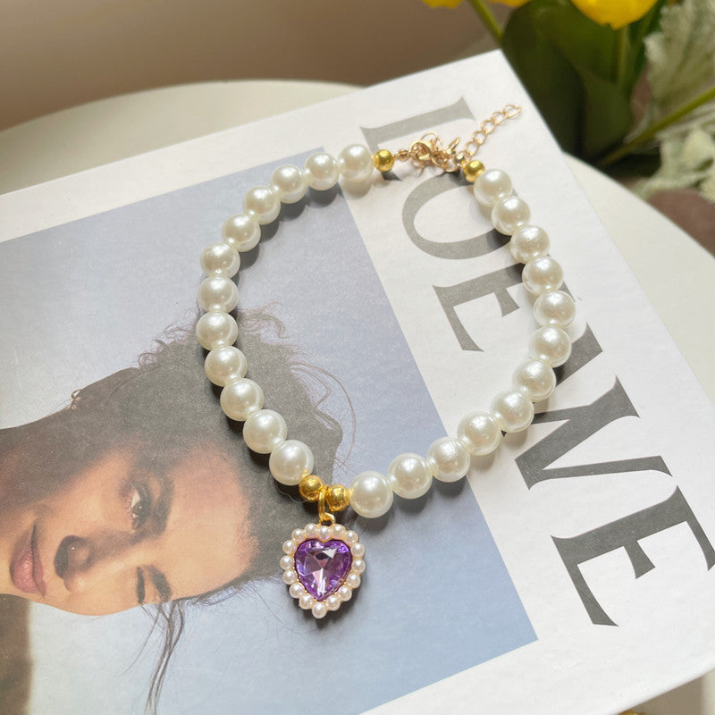Crystal Heart Pet Necklace