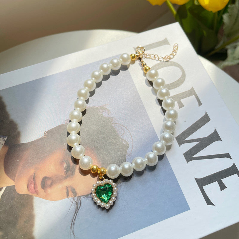 Crystal Heart Pet Necklace