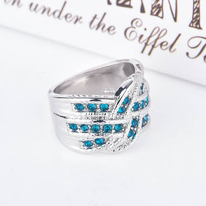 Peacock Blue Statement Ring – 925 Silver