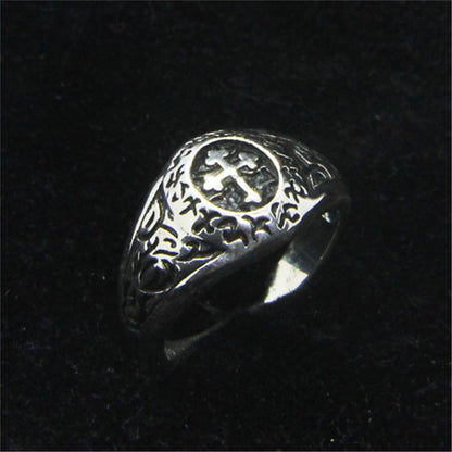 Vintage Men’s Cross Ring – 925 Silver