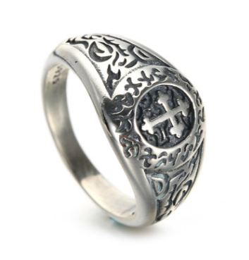 Vintage Men’s Cross Ring – 925 Silver