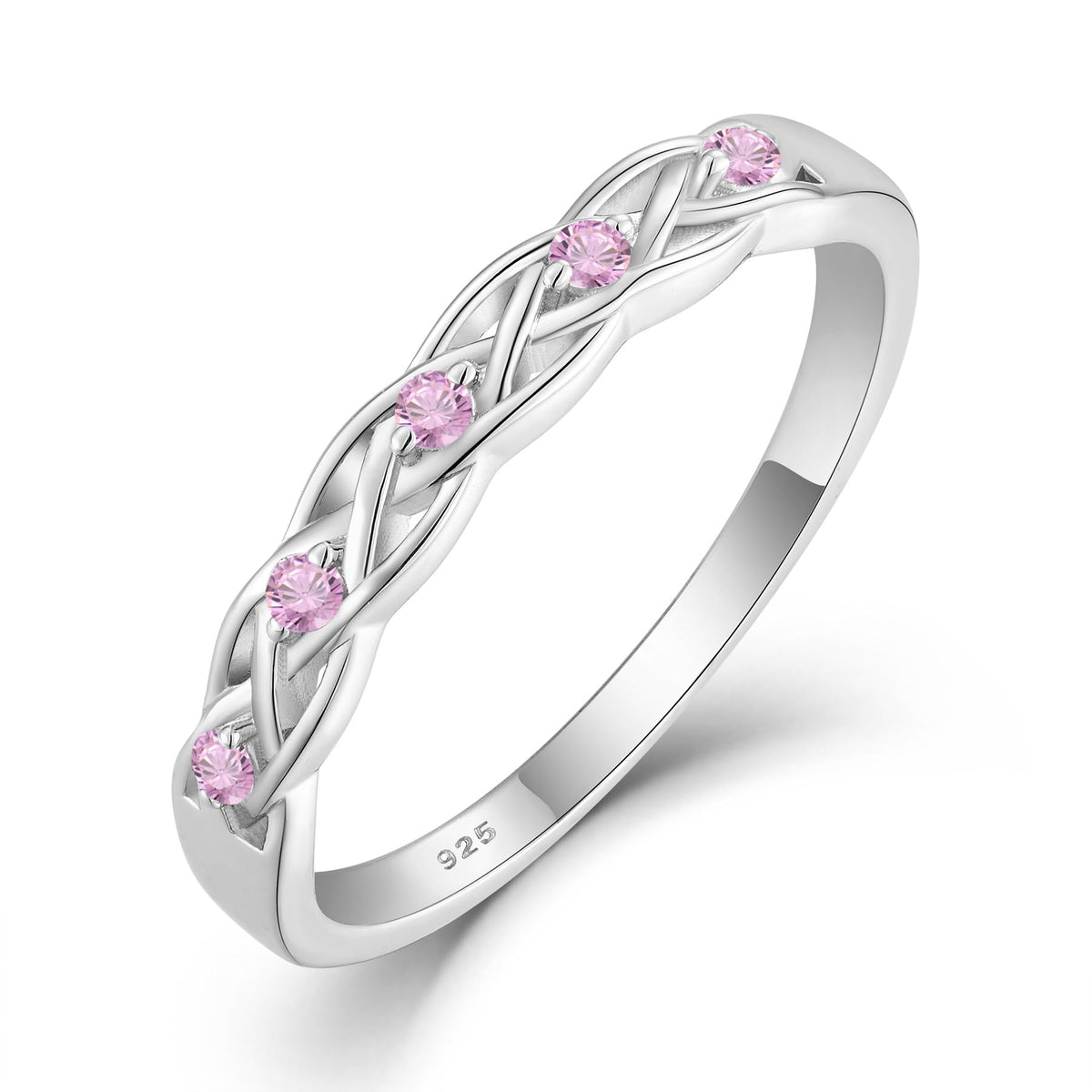 Celtic Knot Pink Tourmaline Ring – 925 Silver