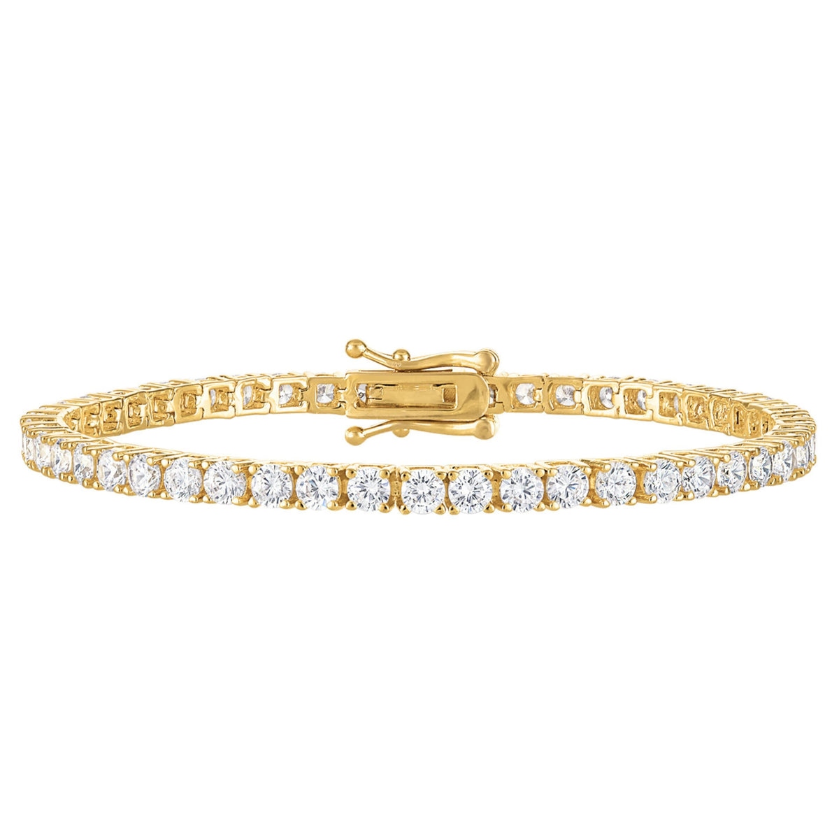 3mm CZ Tennis Bracelet – Gold Tone