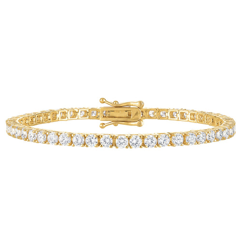 3mm CZ Tennis Bracelet – Gold Tone