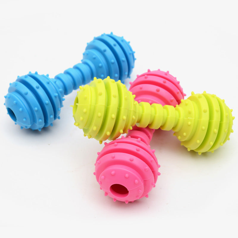 Rubber Barbell Pet Toy