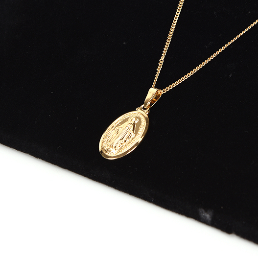 Virgin Mary Pendant Necklace – Silver or Gold Tone