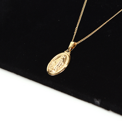 Virgin Mary Pendant Necklace – Silver or Gold Tone