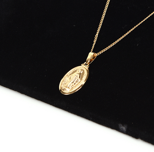 Virgin Mary Pendant Necklace – Silver or Gold Tone