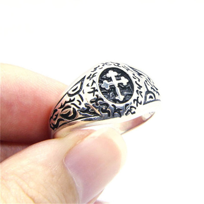 Vintage Men’s Cross Ring – 925 Silver