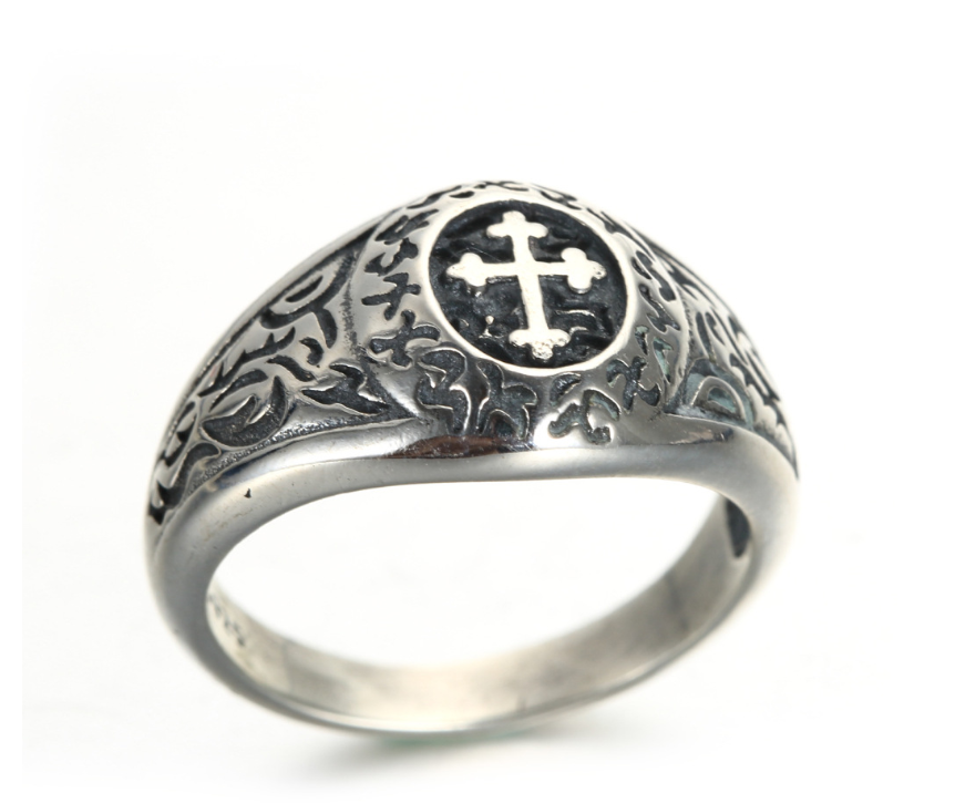 Vintage Men’s Cross Ring – 925 Silver
