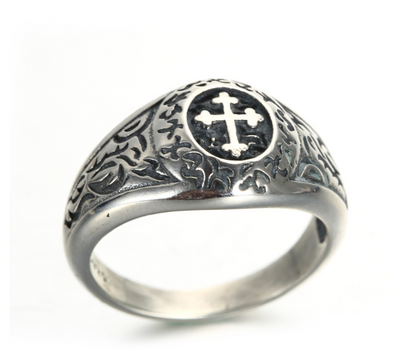 Vintage Men’s Cross Ring – 925 Silver